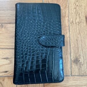 & Other Stories Black Embossed Leather Wallet